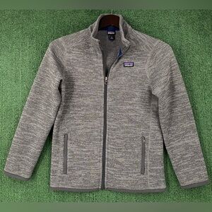 Patagonia Better Sweater Dark Grey Heather Full Zip Fleece Jacket Boy’s Large 12